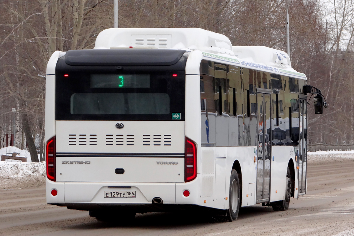 Ханты-Мансийский АО, Yutong ZK6116HG № Е 129 ТУ 186