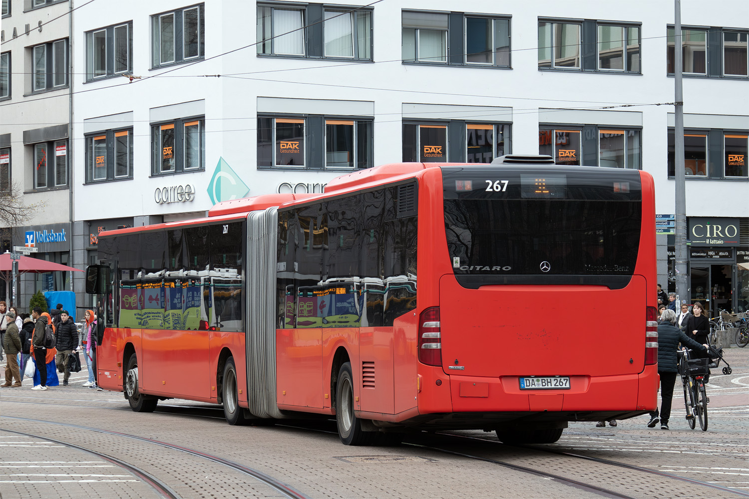 Гессен, Mercedes-Benz O530G Citaro facelift G № 267; Гессен — SEV · Straßenbahn Darmstadt · Grohe <> Sitte · 23.03.2024 — 14.04.2024