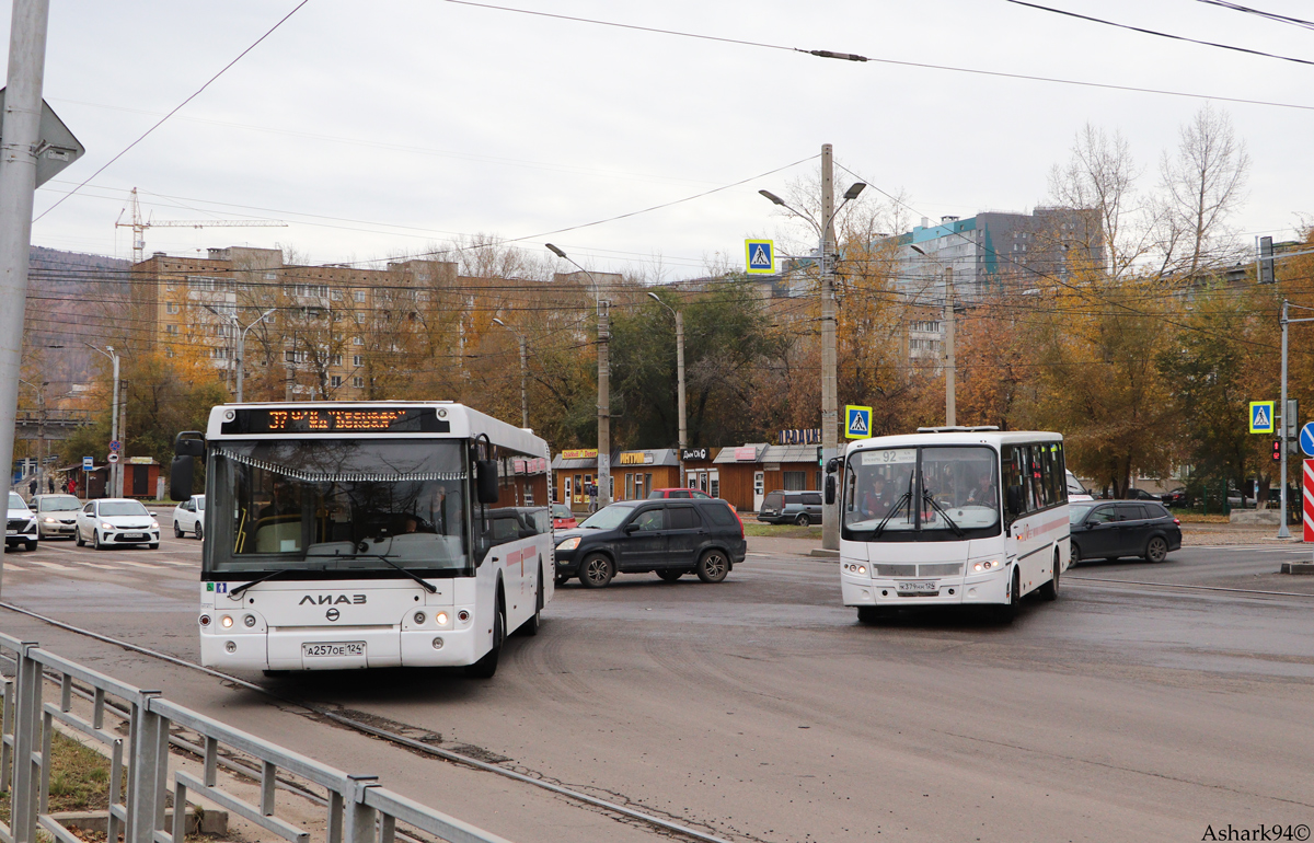 Красноярский край, ЛиАЗ-5292.65 № А 257 ОЕ 124; Красноярский край, ПАЗ-320412-05 "Вектор" № К 379 НН 124