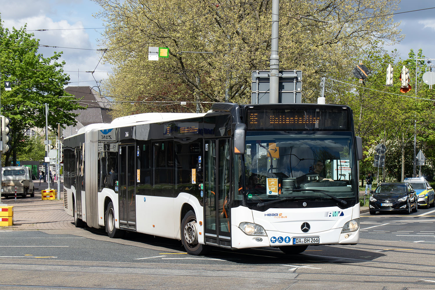 Hesse, Mercedes-Benz Citaro C2 G Nr. 266; Hesse — SEV · Straßenbahn Darmstadt · Grohe <> Sitte · 23.03.2024 — 14.04.2024