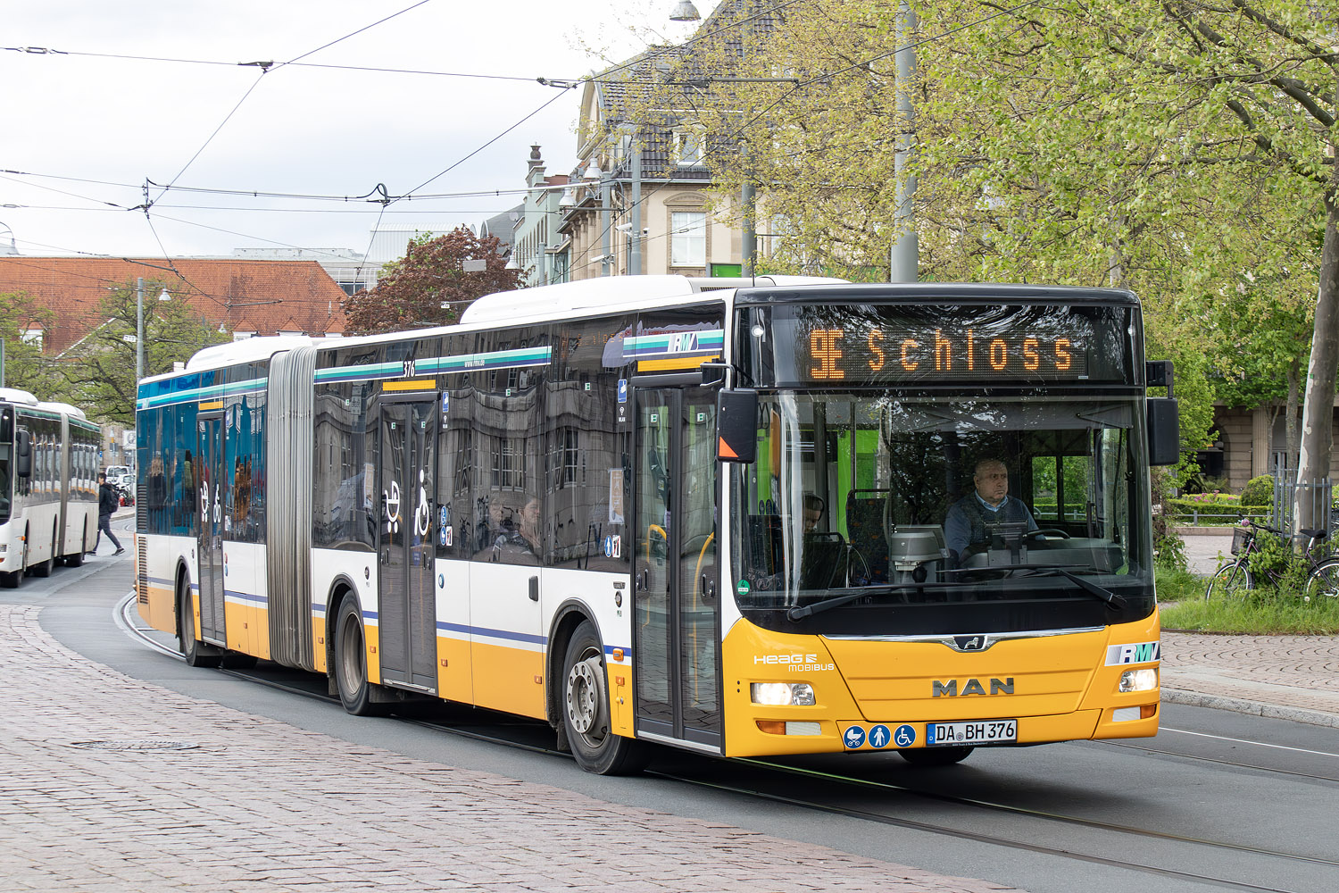 Гессен, MAN A23 Lion's City G NG323 № 376; Гессен — SEV · Straßenbahn Darmstadt · Schloss <> Griesheim · 15.04.2024 — 05.05.2024