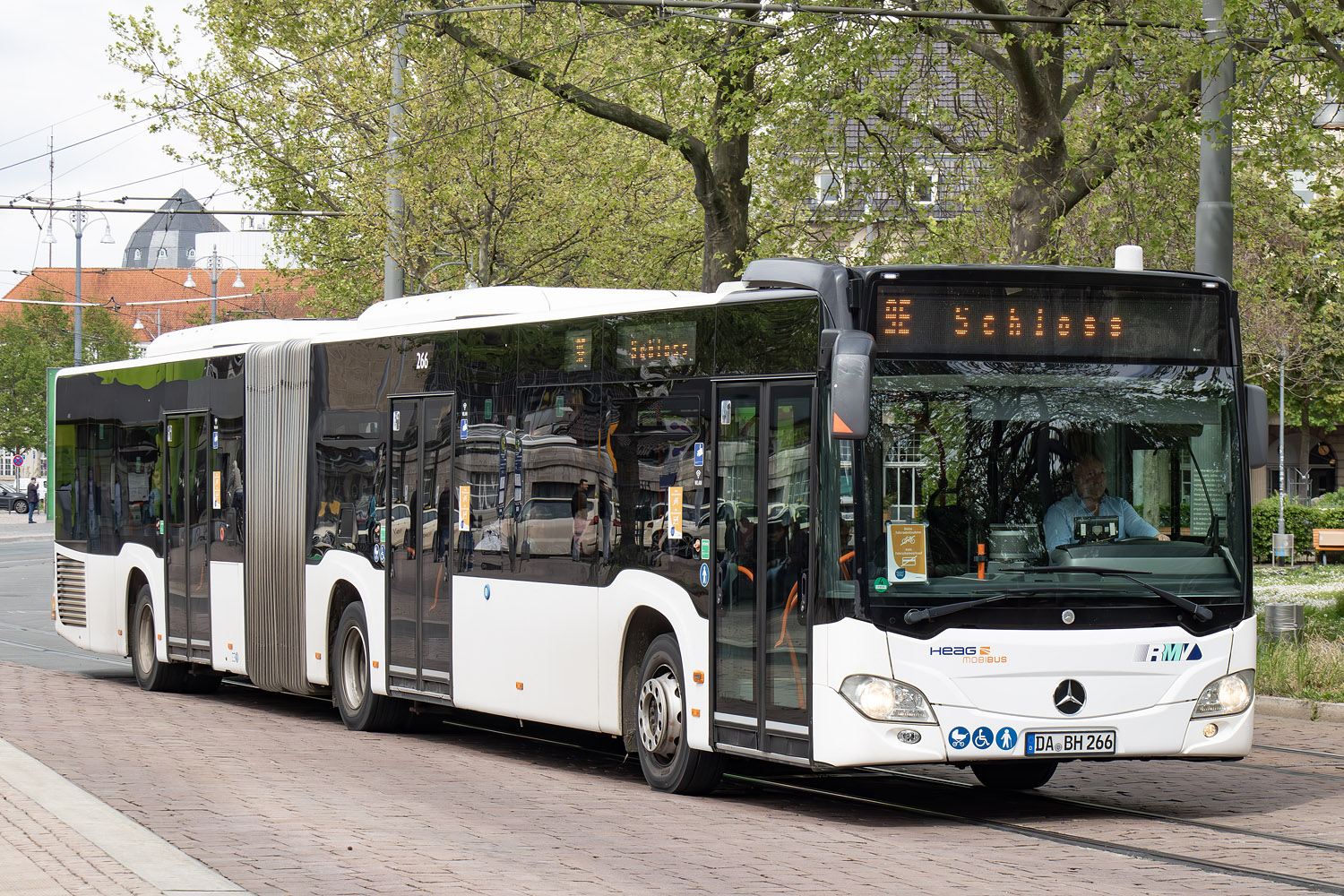 Гессен, Mercedes-Benz Citaro C2 G № 266; Гессен — SEV · Straßenbahn Darmstadt · Schloss <> Griesheim · 15.04.2024 — 05.05.2024