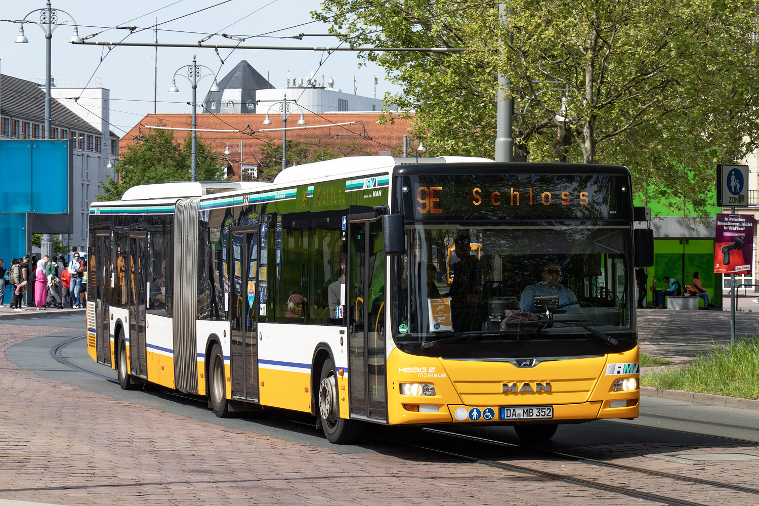 Гессен, MAN A23 Lion's City G NG323 № 352; Гессен — SEV · Straßenbahn Darmstadt · Schloss <> Griesheim · 15.04.2024 — 05.05.2024