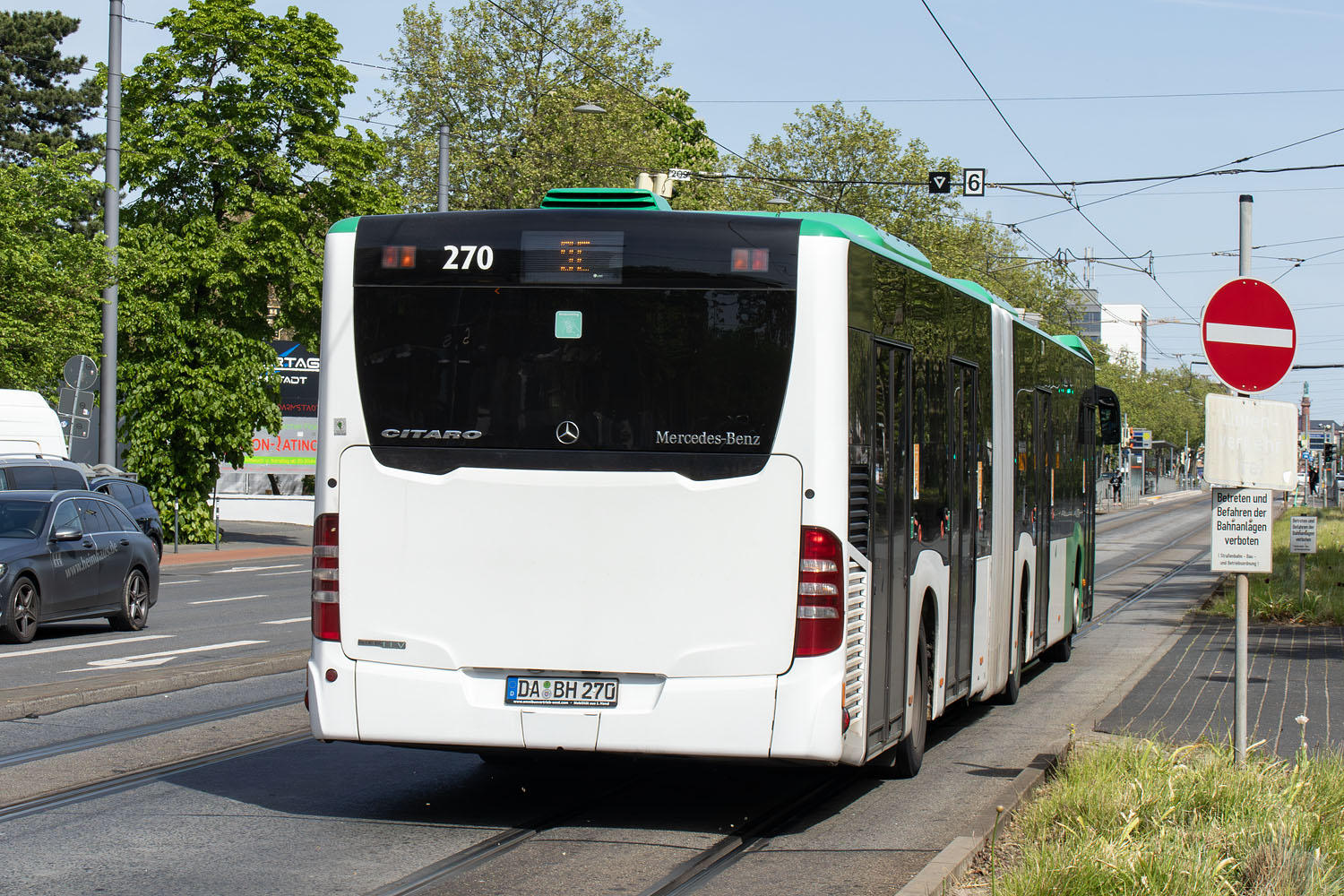 Hessen, Mercedes-Benz Citaro C2 G sz.: 270; Hessen — SEV · Straßenbahn Darmstadt · Schloss <> Griesheim · 15.04.2024 — 05.05.2024