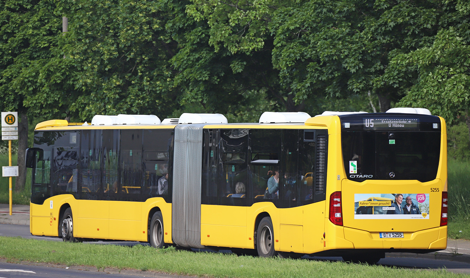 Берлин, Mercedes-Benz Citaro C2 G № 5255; Берлин — SEV · U5 · Hönow <> Wuhletal · 02.04.2024 — 17.06.2024