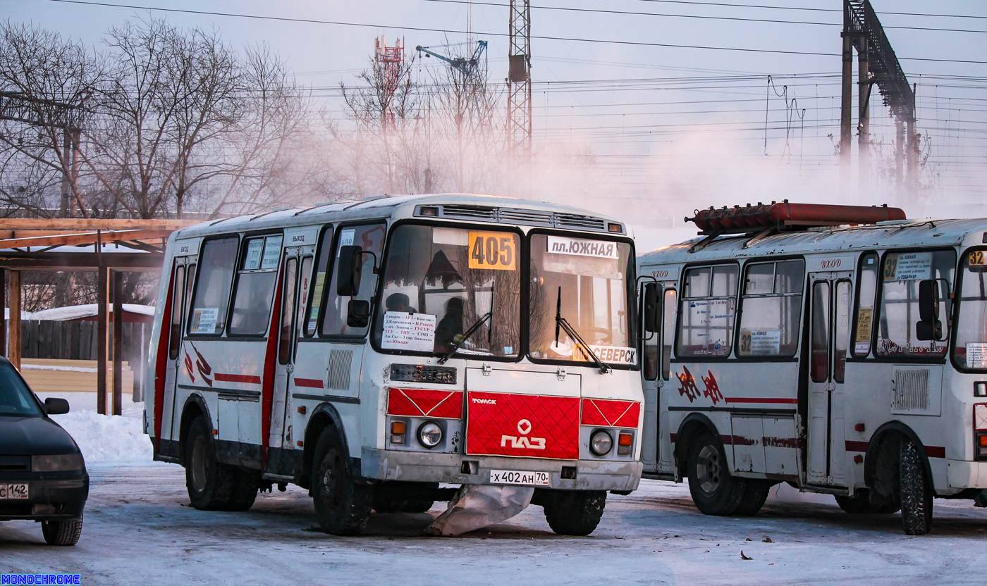 Томская область, ПАЗ-32054 № Х 402 АН 70; Томская область, ПАЗ-32051-110 № ВС 772 70