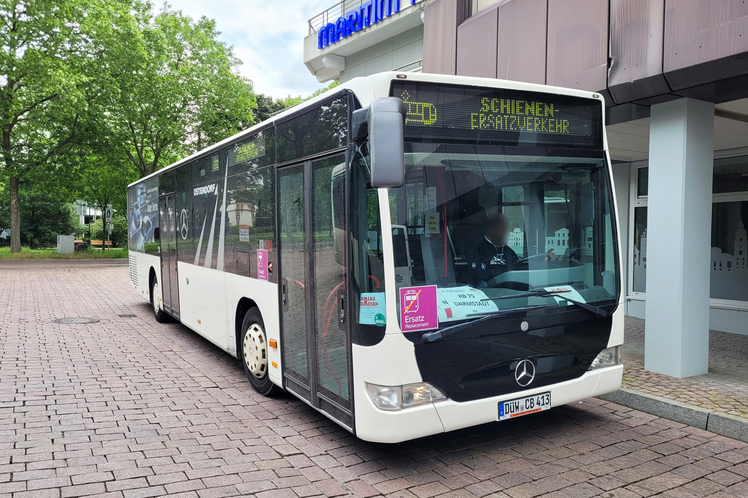 Rhineland-Palatinate, Mercedes-Benz O530 Citaro facelift Nr DÜW-CB 413; Hesse — SEV · Rhein-Main-Bahn · Darmstadt <> Dieburg · 27.05.2024 — 07.06.2024