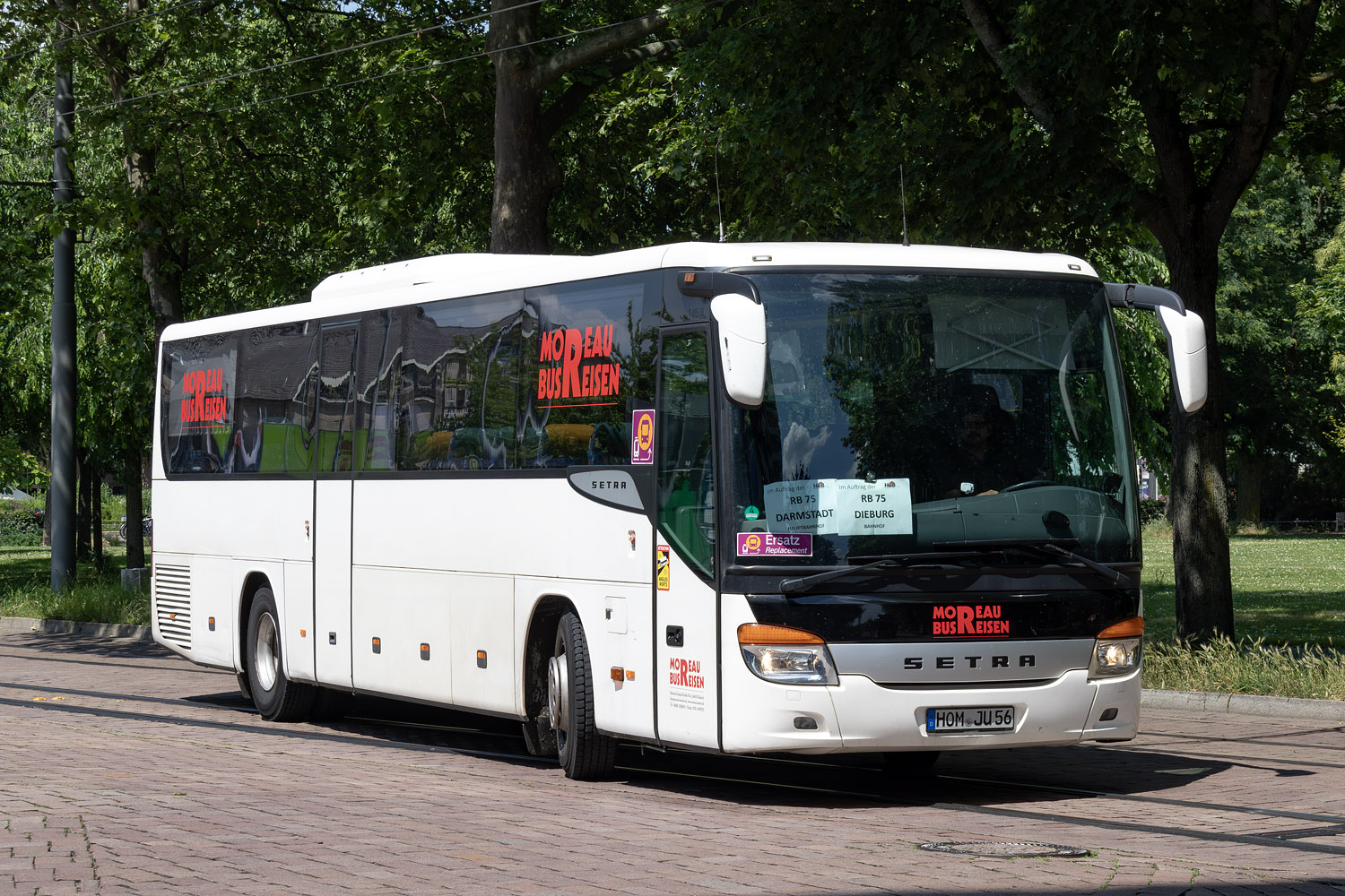 Саар, Setra S415UL-GT № HOM-JU 56; Гессен — SEV · Rhein-Main-Bahn · Darmstadt <> Dieburg · 27.05.2024 — 07.06.2024