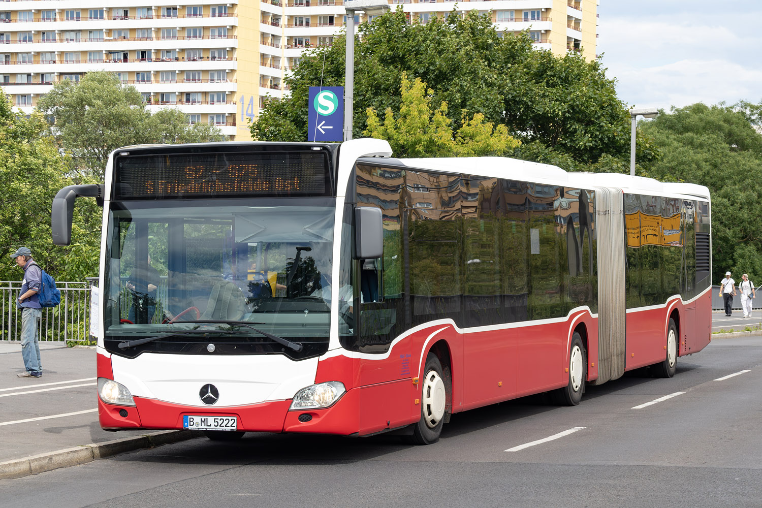 Berlin, Mercedes-Benz Citaro C2 G Nr B-ML 5222; Berlin — SEV · S7/S75 · Wartenberg / Marzahn <> Friedrichsfelde Ost · 14.06.2024 — 17.06.2024