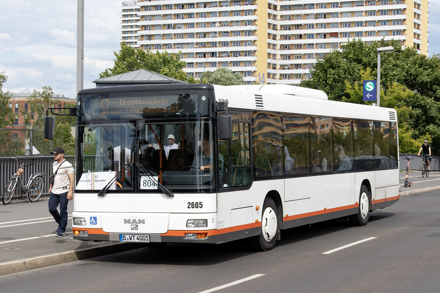 Berlin, MAN A20 NÜ313 № B-WT 4001; Berlin — SEV · S7/S75 · Wartenberg / Marzahn <> Friedrichsfelde Ost · 14.06.2024 — 17.06.2024