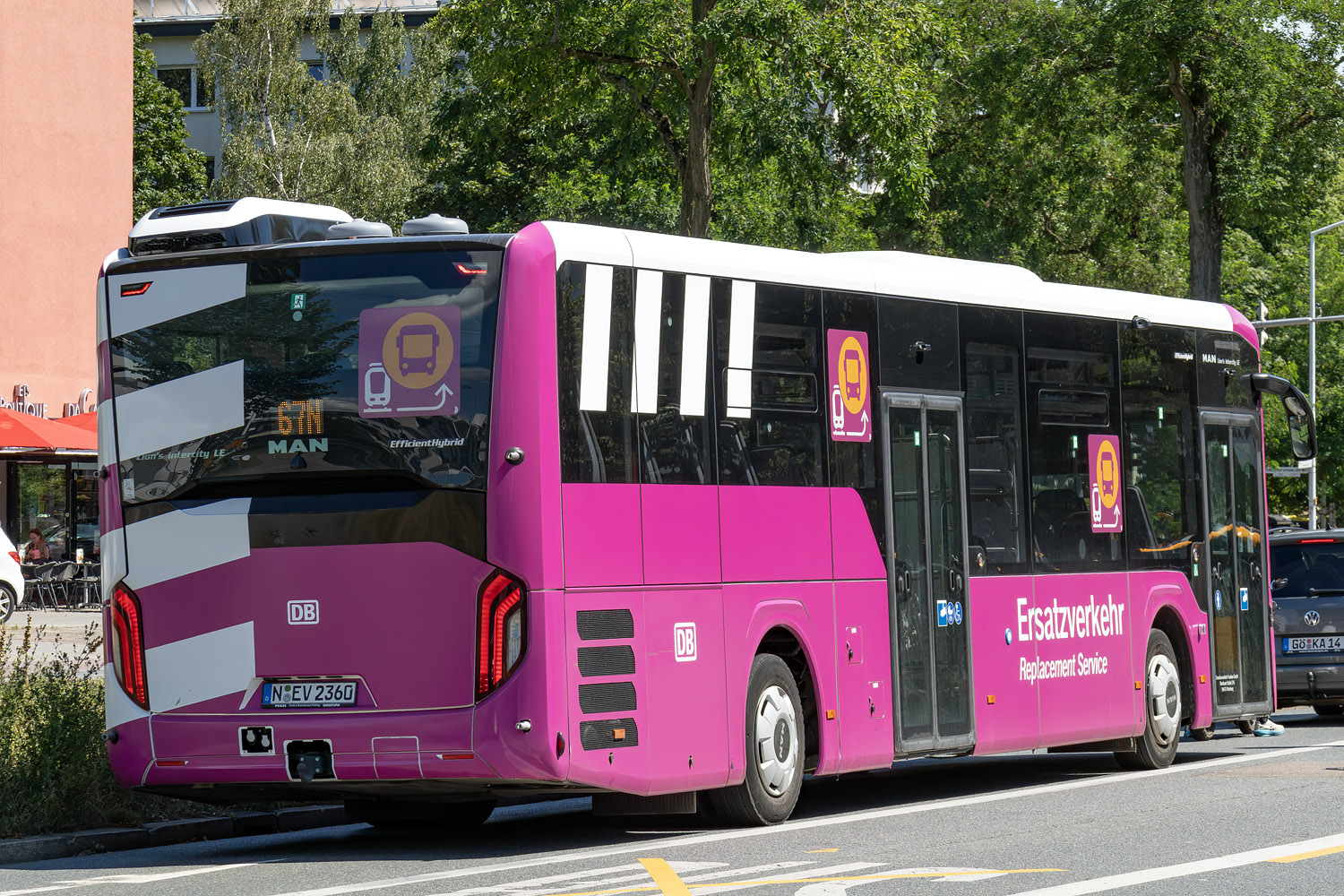 Bavaria, MAN 43C Lion's Intercity LE 13 LEÜ360 EfficientHybrid # N-EV 2360; Hesse — SEV · Riedbahn · Frankfurt am Main <> Mannheim · 15.07.2024 — 14.12.2024