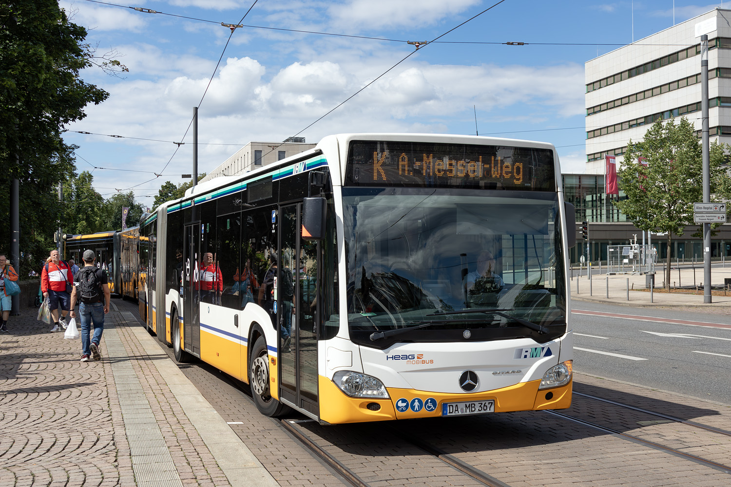 Гессен, Mercedes-Benz Citaro C2 G № 367; Гессен — Umleitungen · Gleisarbeiten am Ernst-Ludwigs-Platz · Darmstadt · 13.07.2024 — 25.08.2024