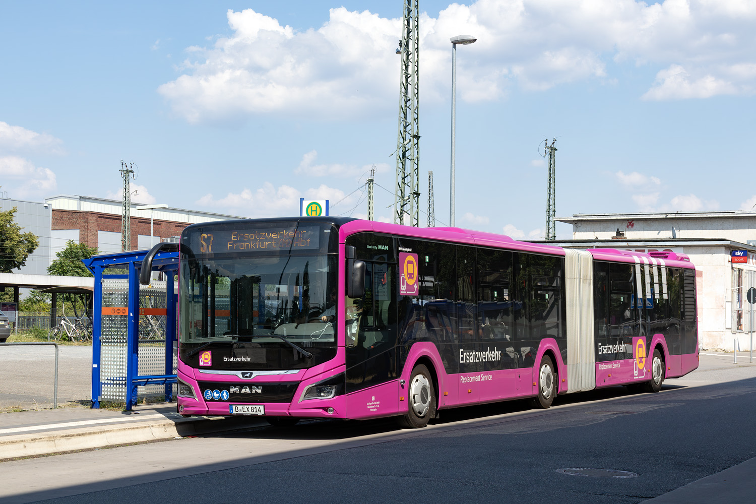 Бранденбург, MAN 18C Lion's City 18 NG360 EfficientHybrid № 814; Гессен — SEV · Riedbahn · Frankfurt am Main <> Mannheim · 15.07.2024 — 14.12.2024