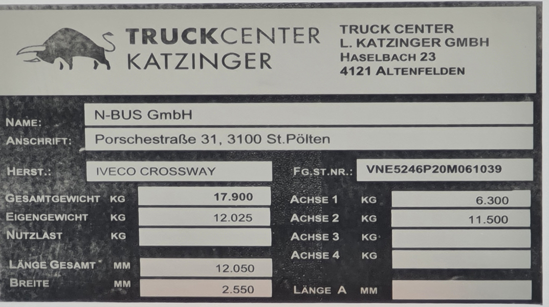 Австрия, IVECO Crossway LE LINE 12M № P NBUS 31