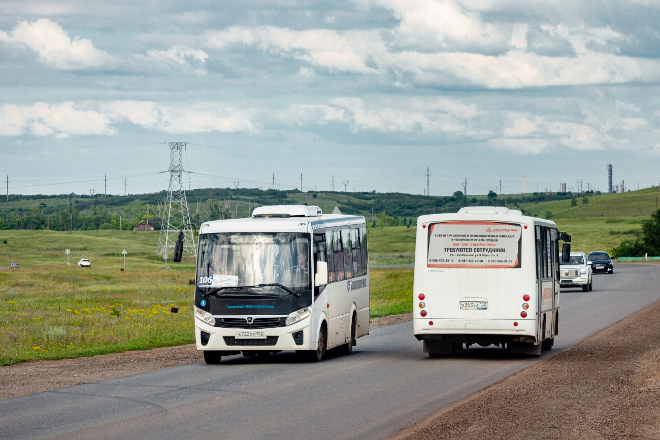 Bashkortostan, PAZ-320435-04 "Vector Next" Nr. 5569; Bashkortostan, PAZ-320402-05 "Vector" Nr. Х 363 УА 102