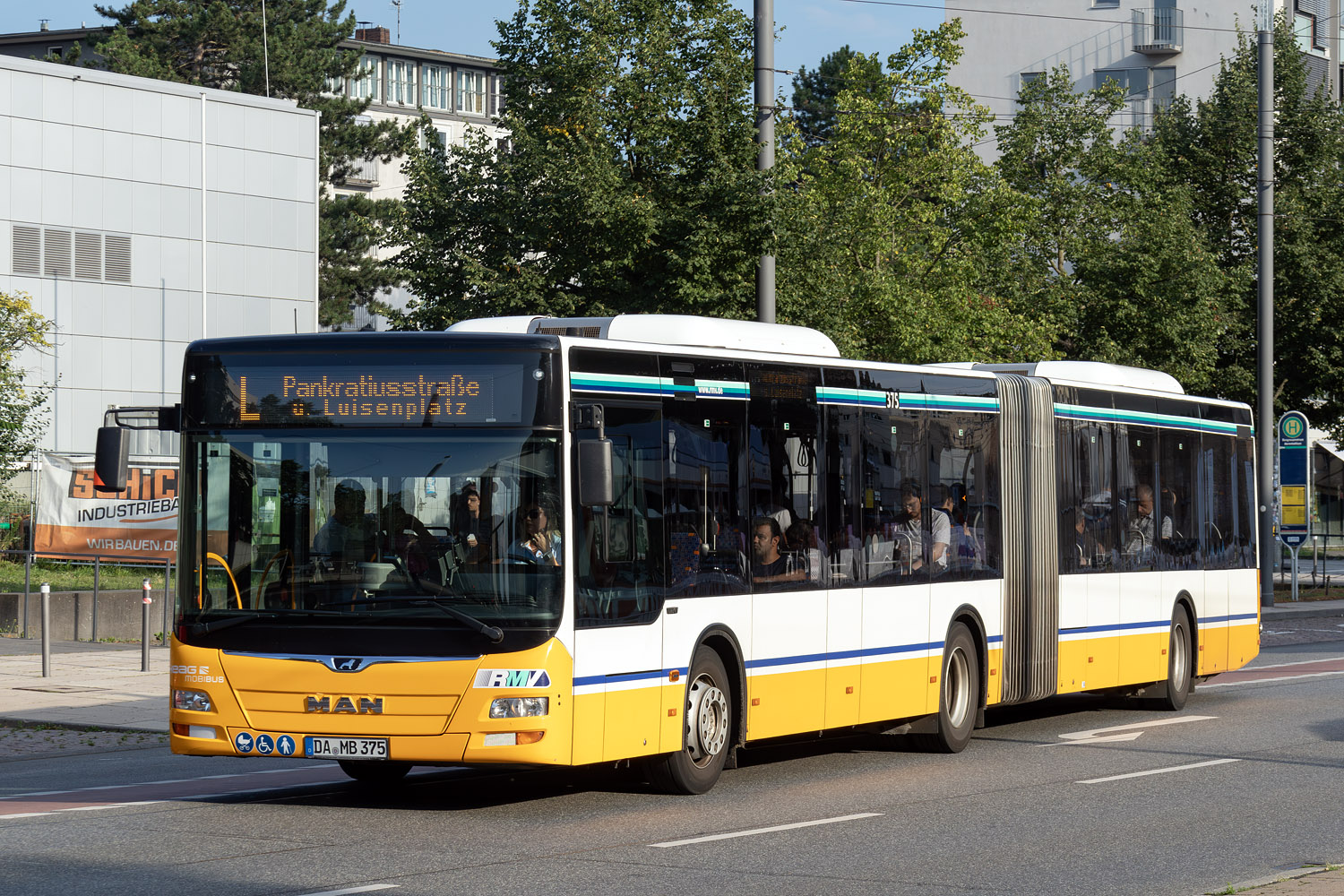 Гессен, MAN A23 Lion's City G NG323 № 375; Гессен — Umleitungen · Gleisarbeiten am Ernst-Ludwigs-Platz · Darmstadt · 13.07.2024 — 25.08.2024