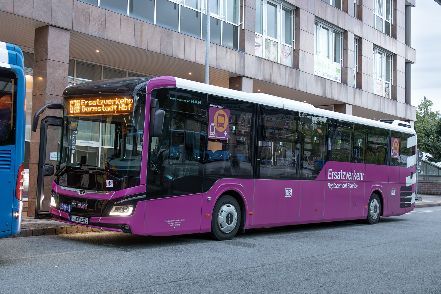 Бавария, MAN 43C Lion's Intercity LE 13 LEÜ360 EfficientHybrid № N-EV 2375; Гессен — SEV · Riedbahn · Frankfurt am Main <> Mannheim · 15.07.2024 — 14.12.2024