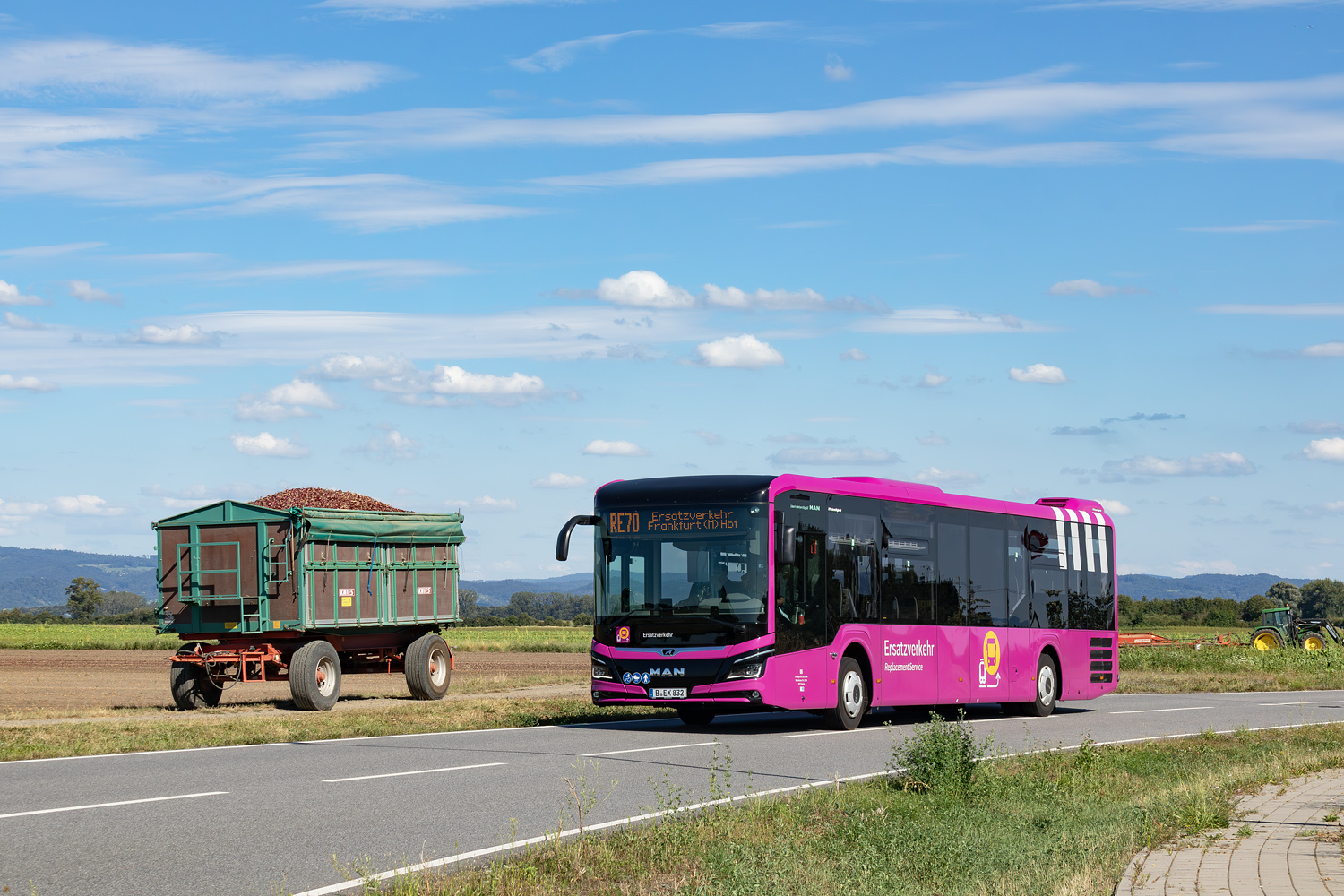 Brandenburg, MAN 43C Lion's Intercity LE 13 LEÜ360 EfficientHybrid Nr. 832; Hesse — SEV · Riedbahn · Frankfurt am Main <> Mannheim · 15.07.2024 — 14.12.2024