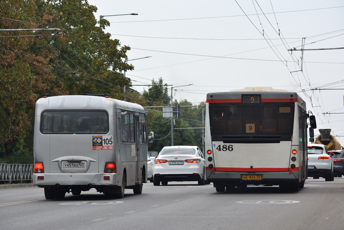 Краснодарский край, Hyundai County LWB C09 (ТагАЗ) № У 451 АО 123; Краснодарский край, МАЗ-206.086 № 486