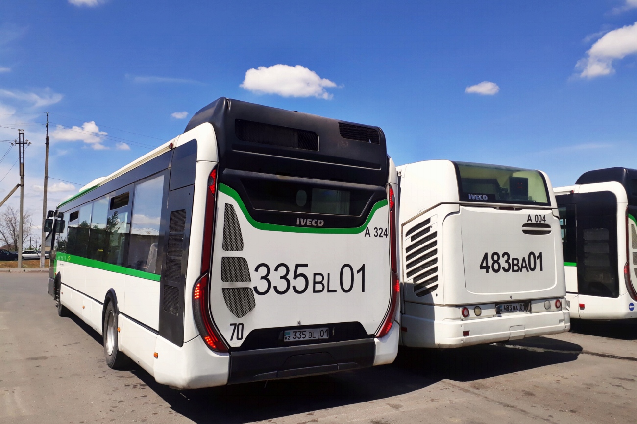 Астана, IVECO Urbanway 12M (СарыаркаАвтоПром) № A324; Астана — Автовокзалы, автостанции, конечные остановки