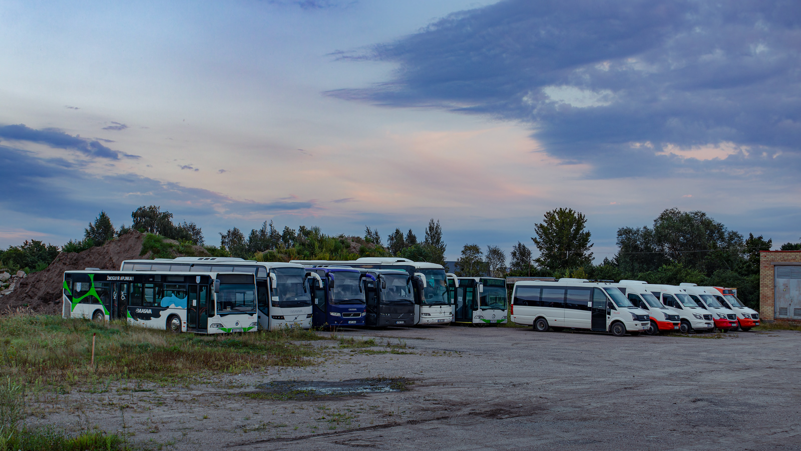 Литва, Mercedes-Benz O530 Citaro (ZNS) № B1244; Литва, Carrus 9700S NG № 50; Литва, Carrus 9700S № 56; Литва, Noge Touring Star № B1259; Литва, Mercedes-Benz O530 Citaro № 68; Литва, Forveda № B1208; Литва, Forveda № B1213; Литва, Universāls № B1096; Литва, Universāls № M1091; Литва — Автобусные парки