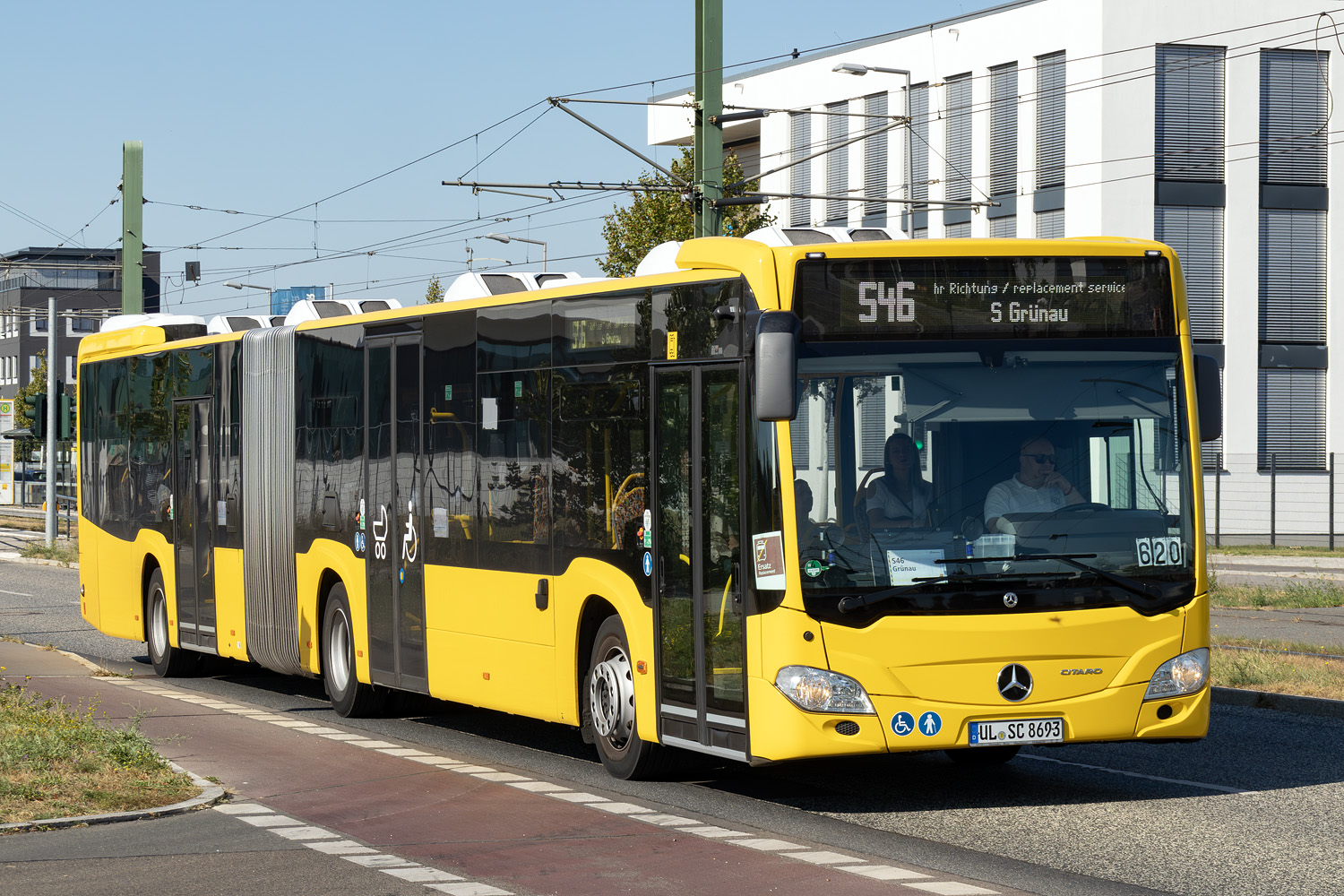 Баден-Вюртемберг, Mercedes-Benz Citaro C2 G hybrid № 8693; Берлин — SEV · S9 / S45 / S46 · Schöneweide <> Flughafen BER / Grünau · 16.09.2024 — 14.10.2024