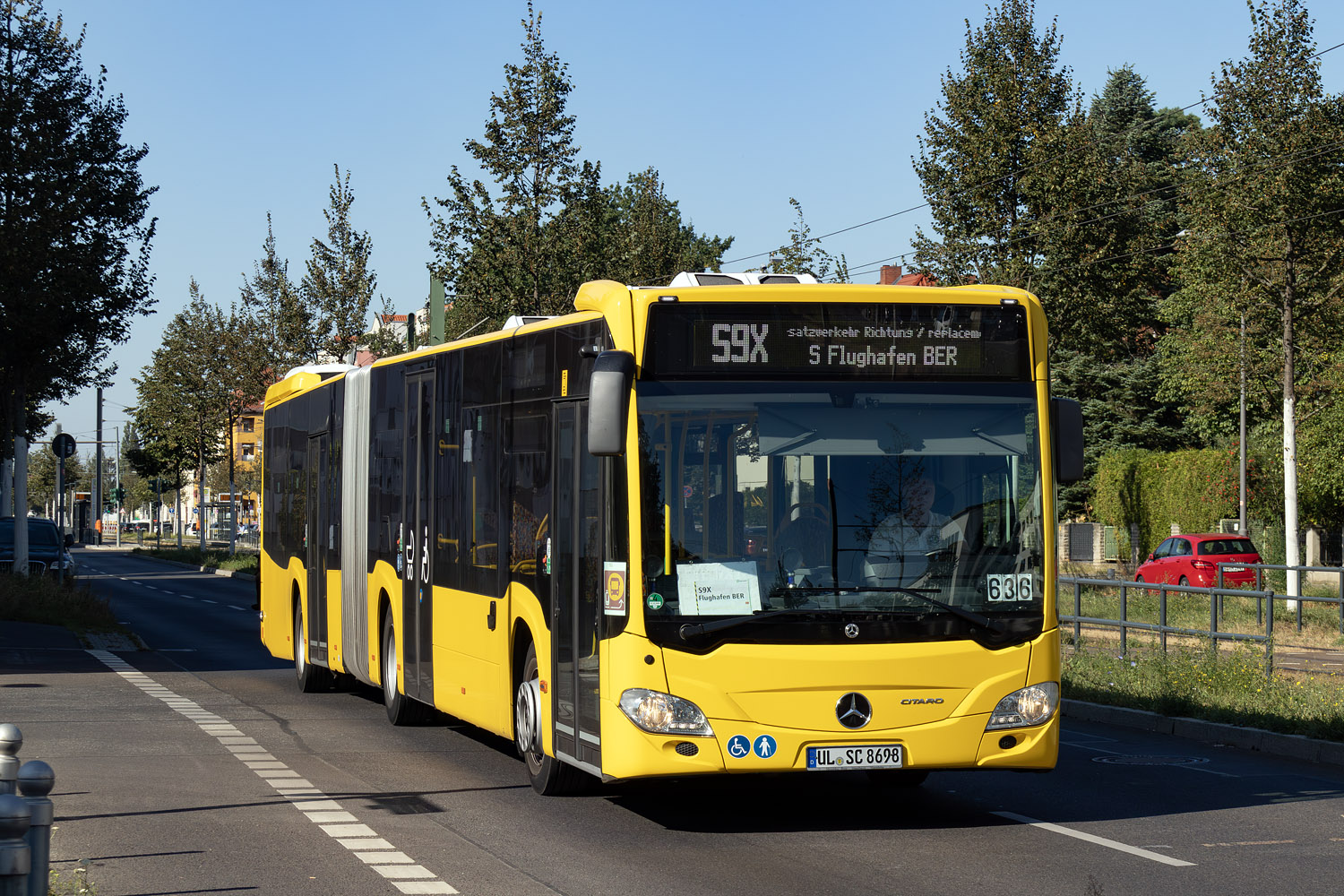 Баден-Вюртемберг, Mercedes-Benz Citaro C2 G hybrid № 8698; Берлин — SEV · S9 / S45 / S46 · Schöneweide <> Flughafen BER / Grünau · 16.09.2024 — 14.10.2024