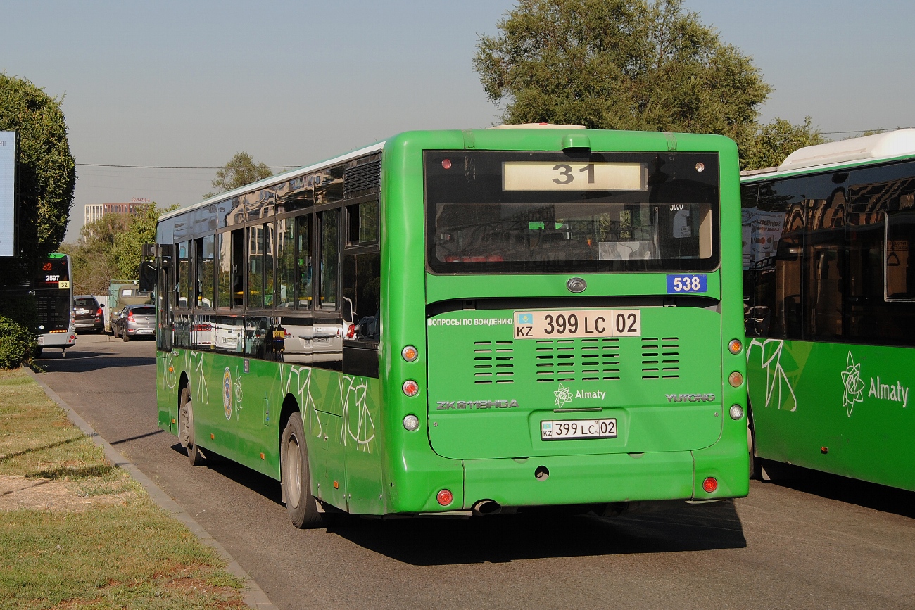 Almaty, Yutong ZK6118HGA № 538