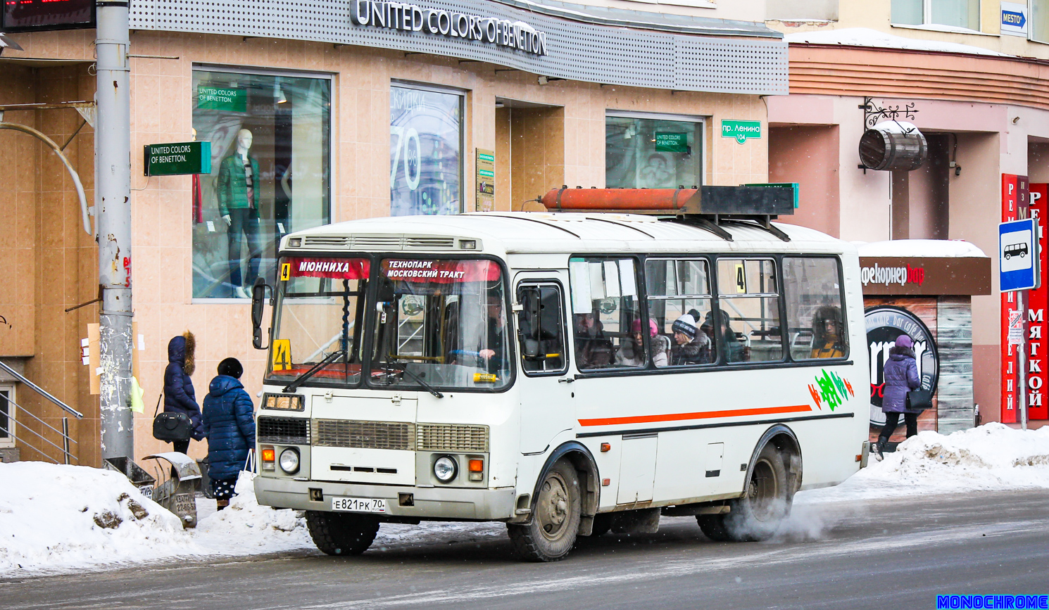 Томская область, ПАЗ-32054 № Е 821 РК 70