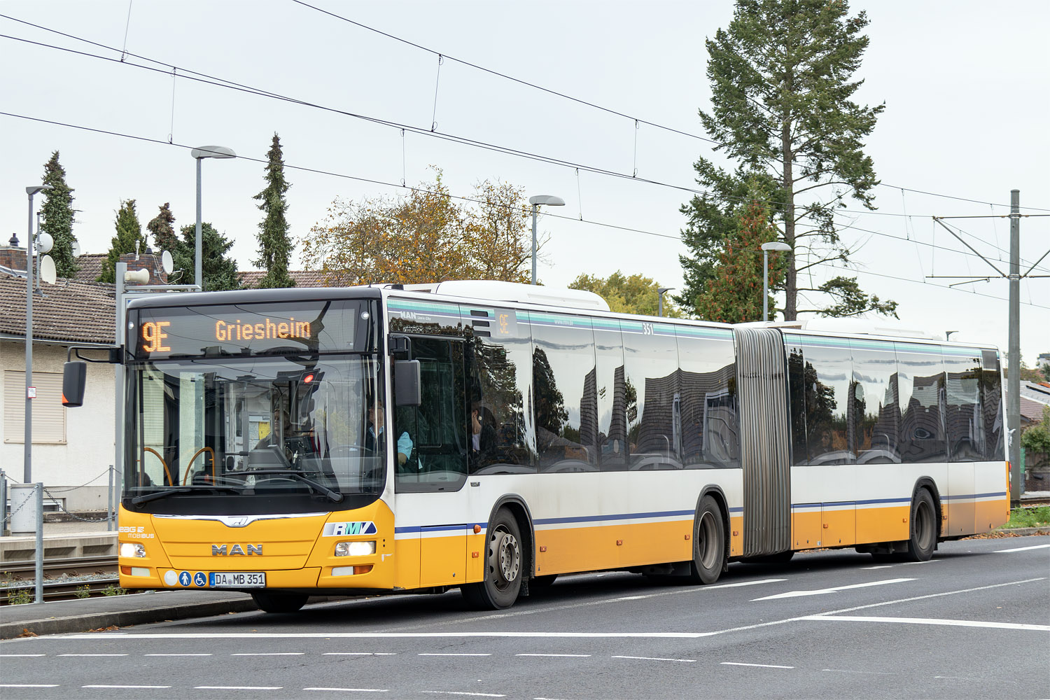 Гессен, MAN A23 Lion's City G NG323 № 351; Гессен — SEV · Straßenbahn Darmstadt · Herbstferien 2024 · 12.10.2024 — 27.10.2024