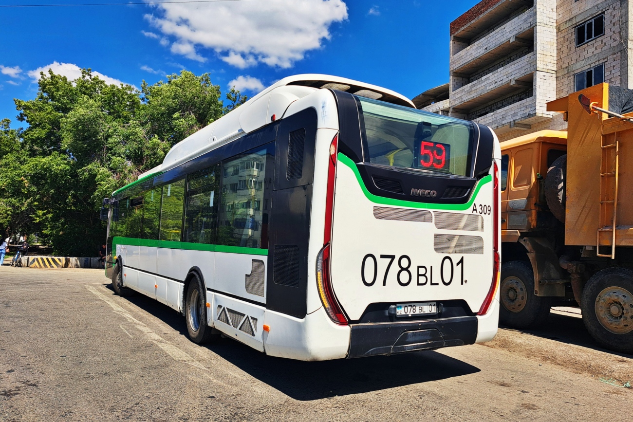 Астана, IVECO Urbanway 12M Hybrid (СарыаркаАвтоПром) № A309