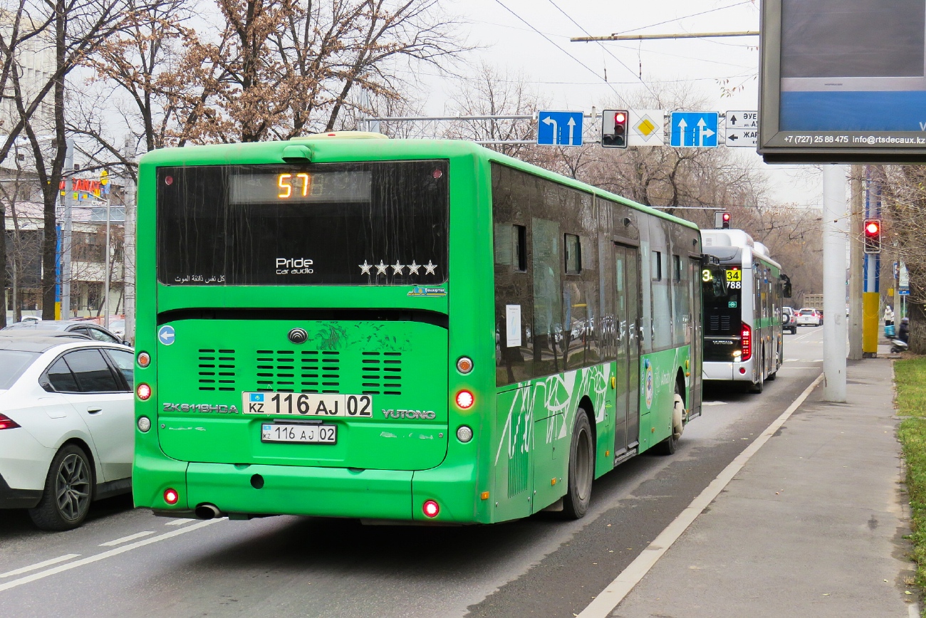 Алматы, Yutong ZK6118HGA (СарыаркаАвтоПром) № 116 AJ 02