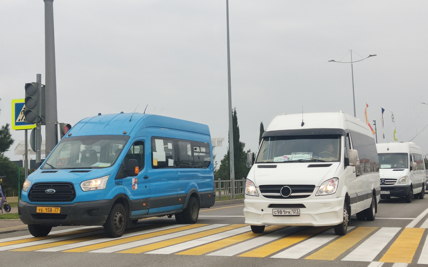 Краснодарский край, Ford Transit FBD [RUS] (Z6F.ESG.) № 9603; Краснодарский край, Луидор-22340C (MB Sprinter 515CDI) № С 981 РК 123; Краснодарский край, Луидор-22340C (MB Sprinter 515CDI) № У 841 ОК 193