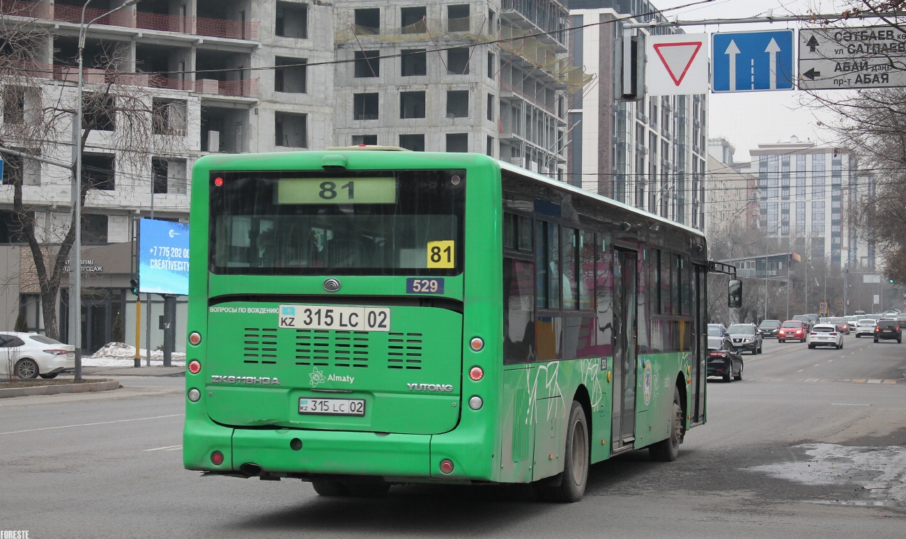 Алматы, Yutong ZK6118HGA № 529