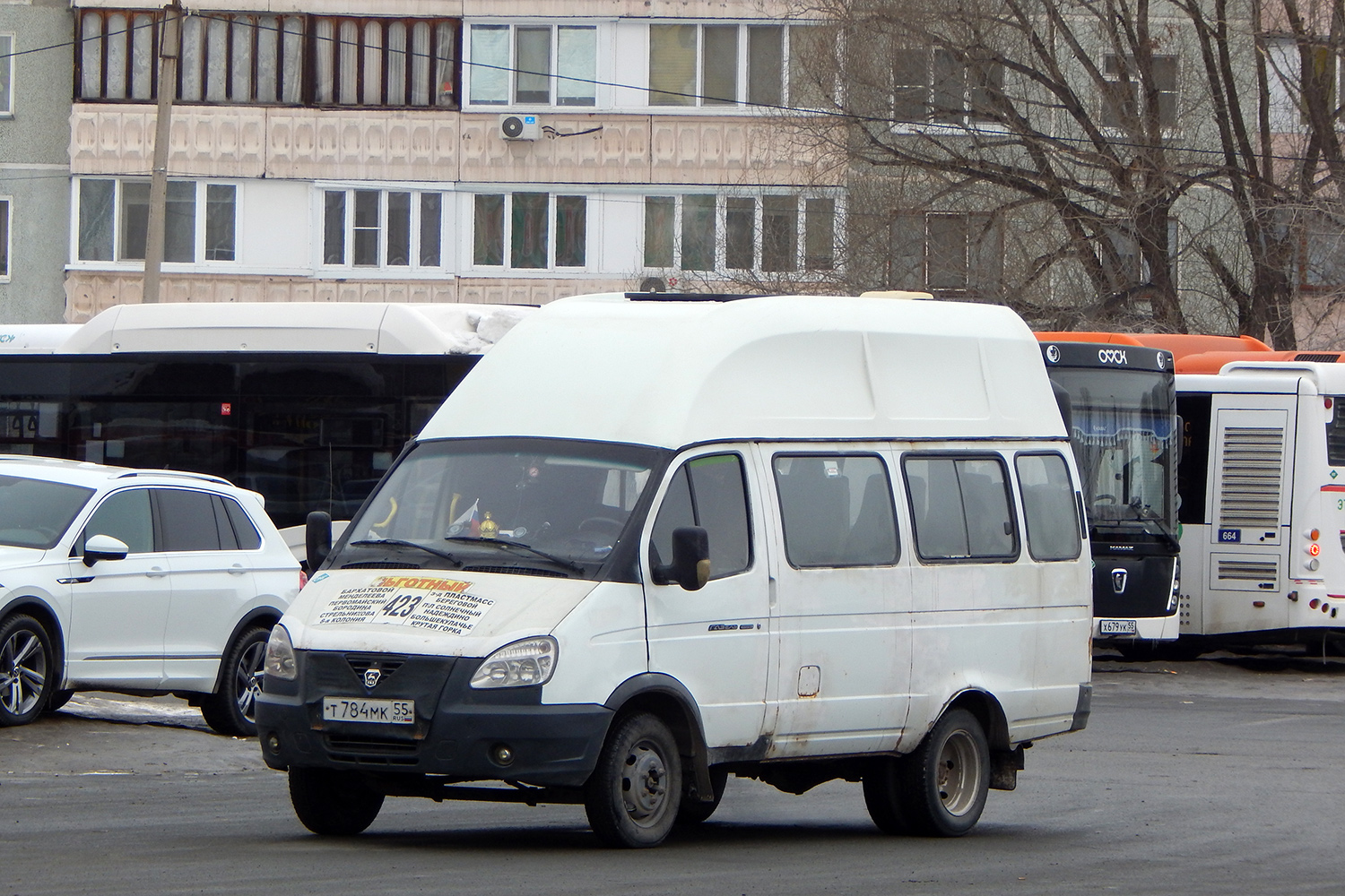 Omsk region, Luidor-225000 (GAZ-322133) № Т 784 МК 55; Omsk region, LiAZ-5292.67 (CNG) № 664