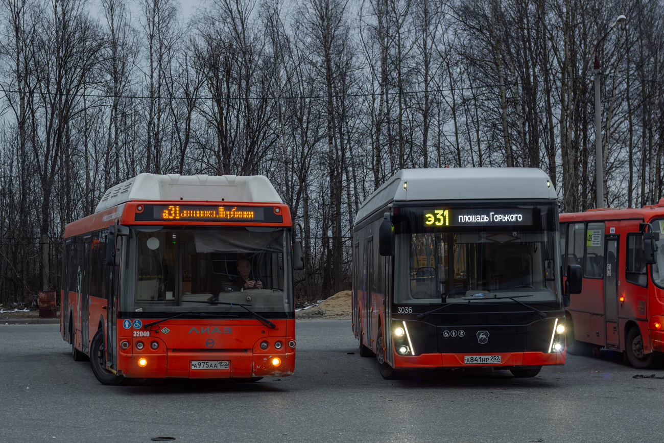 Нижегородская область, ЛиАЗ-5292.67 (CNG) № 32040; Нижегородская область, ЛиАЗ-6274 № 3036