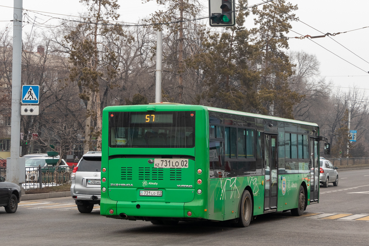 Алматы, Yutong ZK6118HGA № 731 LO 02