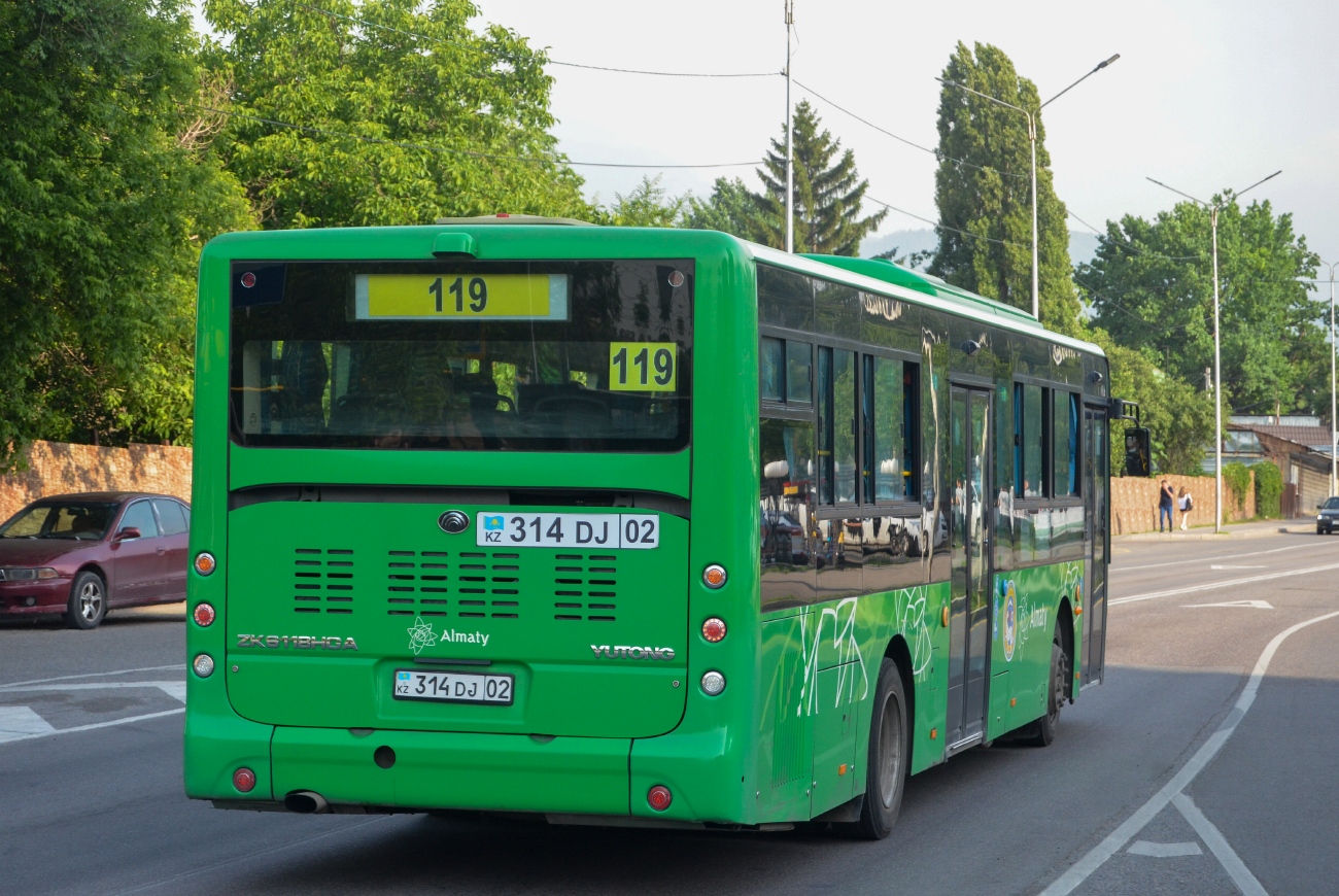 Алматы, Yutong ZK6118HGA (QazTehna) № 314 DJ 02