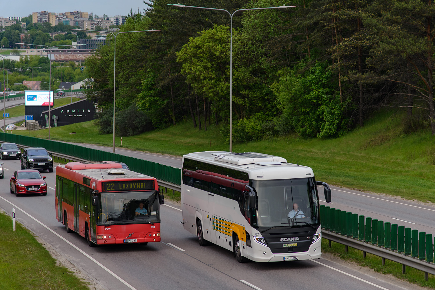 Литва, Volvo 7700 № 791; Литва, Scania Touring HD 12.0 № 792
