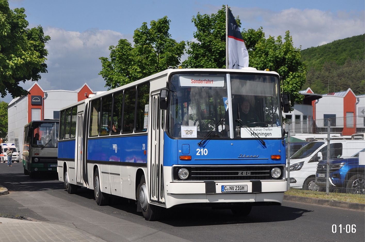 Саксония, Ikarus 280.03 № 210; Тюрингия — 8. Ikarus-Bus-Treffen in Deutschland — Meiningen 17.05.2025