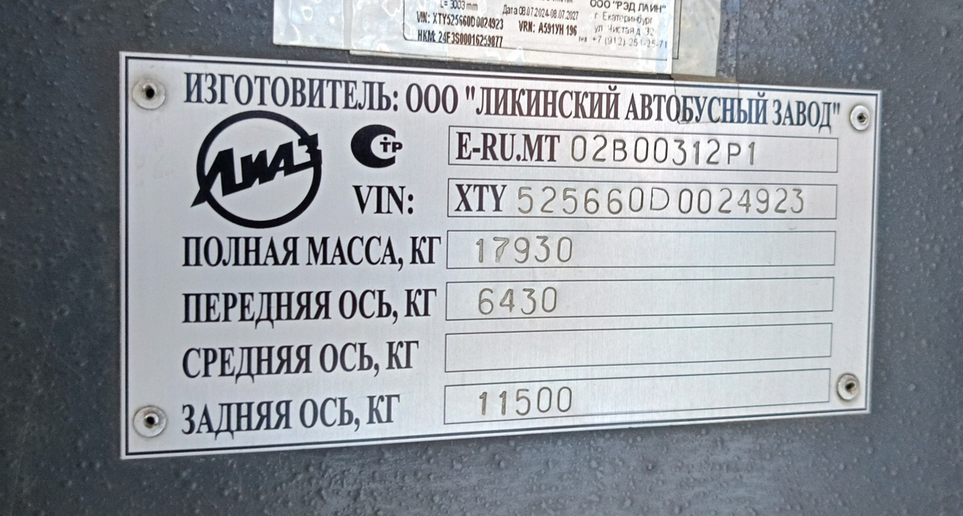 Свердловская область, ЛиАЗ-5256.60 № 196