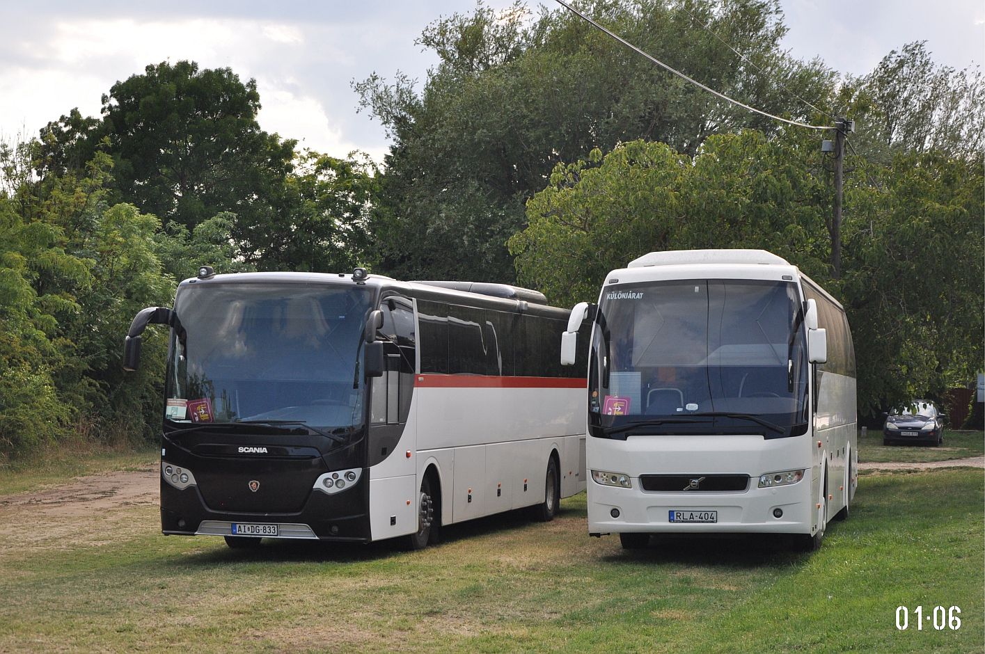 Венгрия, Scania OmniExpress 360 № AI DG-833; Венгрия, Volvo 9700H NG № RLA-404 Венгрия, Scania OmniExpress 360 № AI DG-833; Венгрия, Volvo 9700H NG № RLA-404