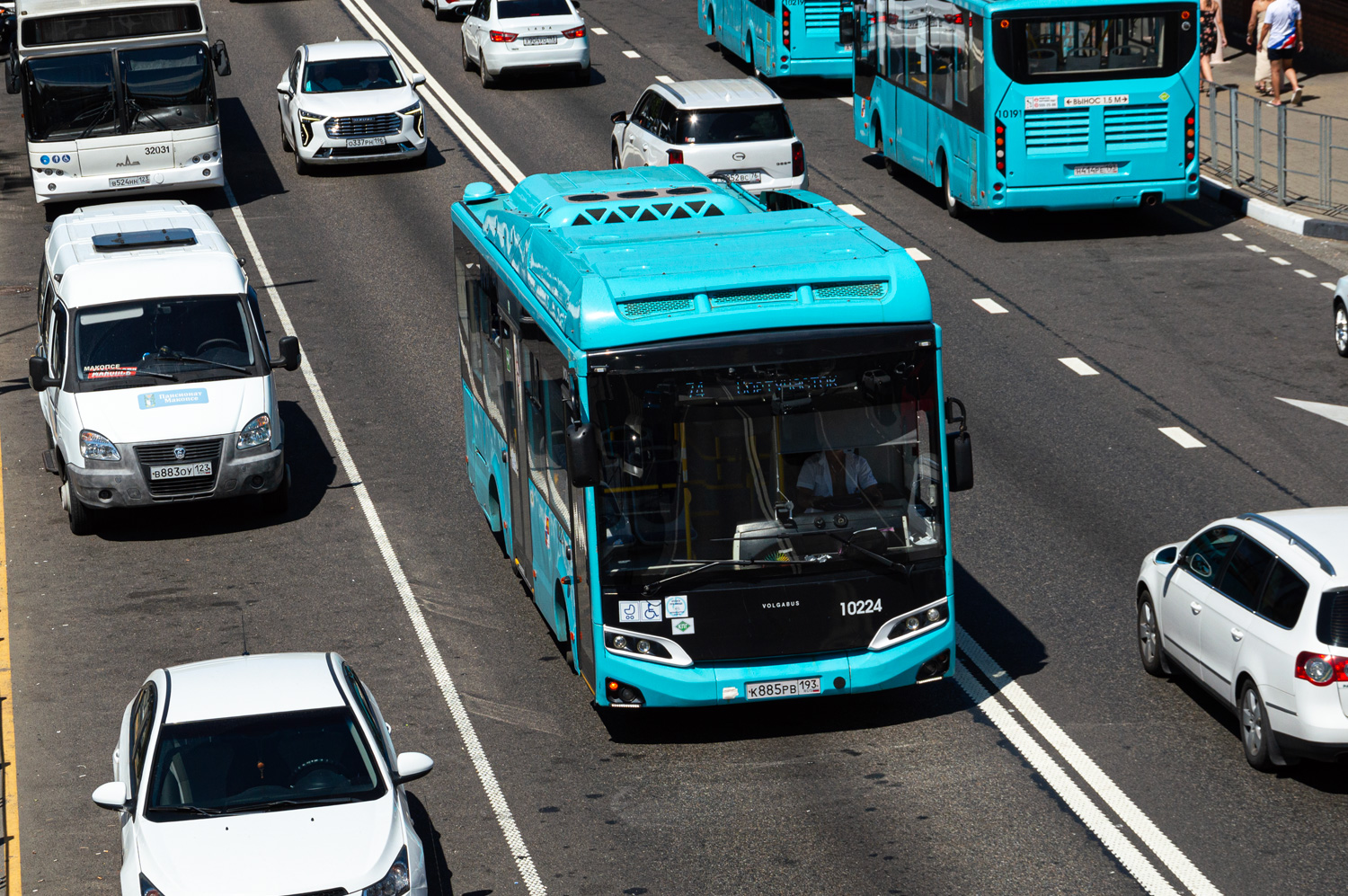 Краснодарский край, Volgabus-4298.G4 (CNG) № 10191; Санкт-Петербург, Volgabus-4298.G4 (CNG) № 10224; Краснодарский край, МАЗ-103.586 № 32031