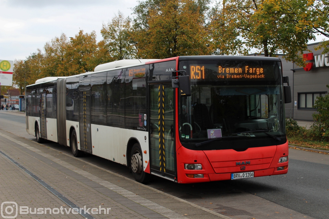 Нижняя Саксония, MAN A23 Lion's City GL NG313 № BRV-O 1206