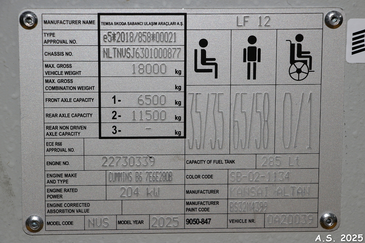 Литва, TEMSA LF 12 № 855