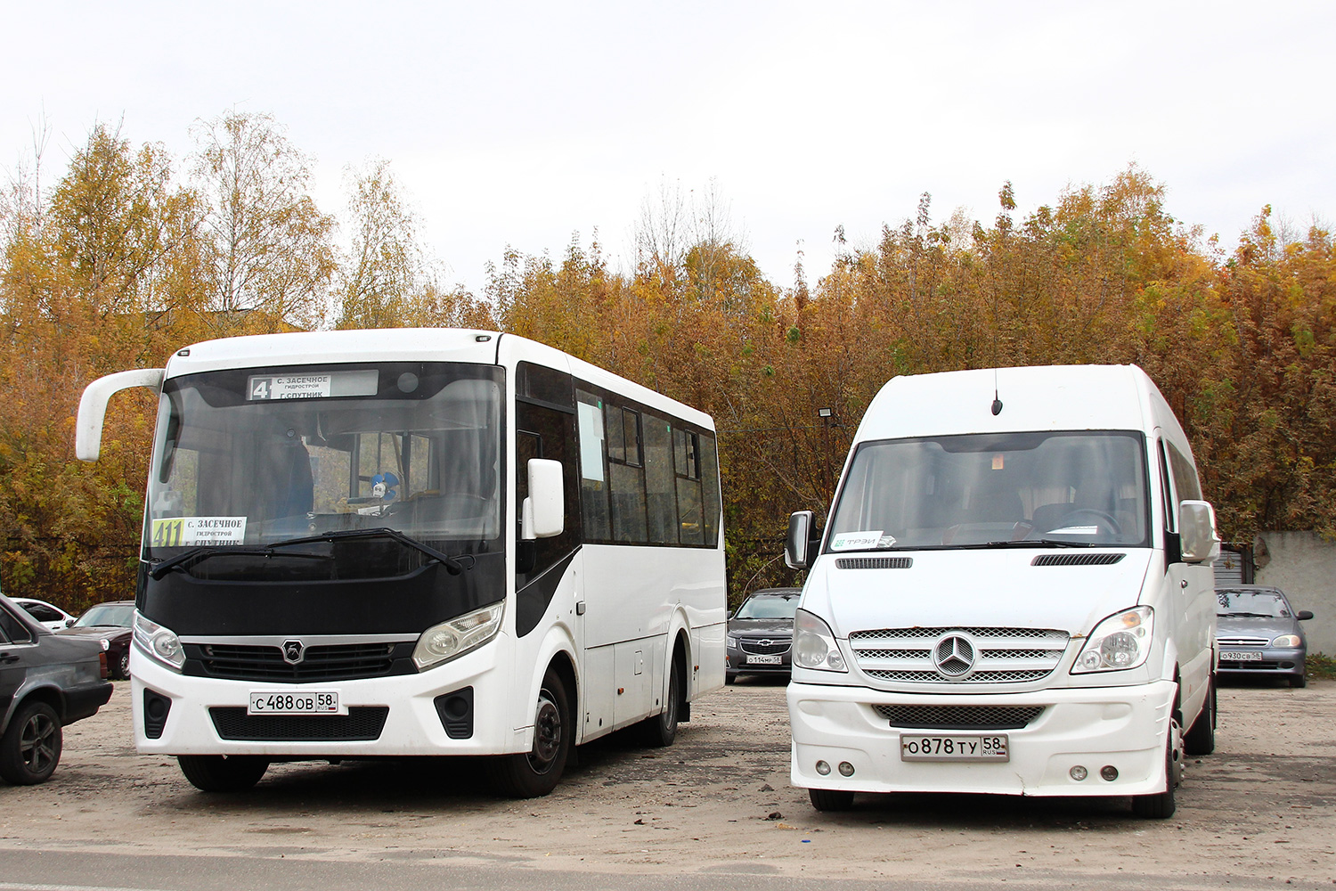 Пензенская область, ПАЗ-320435-04 "Vector Next" № С 488 ОВ 58; Пензенская область, Луидор-22360C (MB Sprinter) № О 878 ТУ 58
