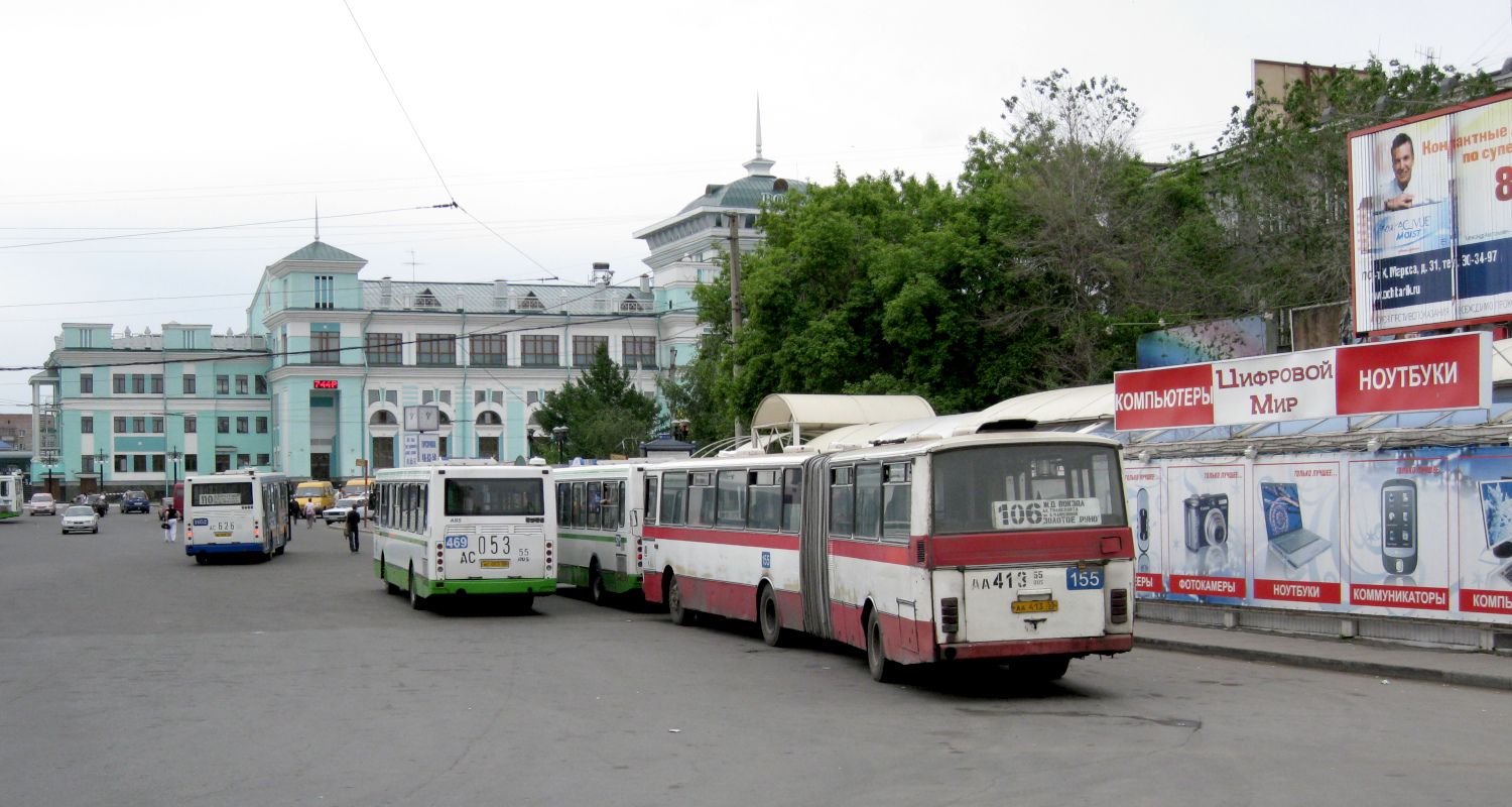 Омская область, ЛиАЗ-5256.45 № 469; Омская область, Karosa B741.1916 № 155; Омская область — Конечные остановки